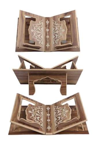 Butterfly Book Stand Tabletop Folding Wooden Quran Holder Bookrest Reading Rest for Home Office - Natural Wood Color