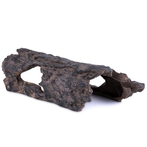 Natural Reptile Hide Basking Platform, Hideout Decor for Aquarium, Fish Tank, Bearded Dragon, Gecko, Shrimp, Betta (Moss Tree Cave, Large) - color: Moss Tree Cave, size: Large