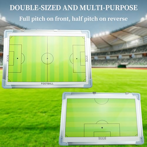 Soccer Coaching Board with Magnetic Pieces, Dry Erase Markers, Soccer Tactical Presentation Clipboard for Soccer Coaches - Durable, Magnetic, Perfect Size
