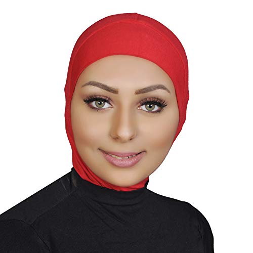AL AMIRA Women's Ninja Cotton Hijab Underscarf One Piece - color: Red