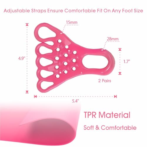 EDWERD Foot Fascia Stretcher Strap Plantar Fasciitis Relief Band for Muscle Relaxation Foot Massage, 5.4" L x 4.9" W, 4 Pcs (Pink) - color: Pink