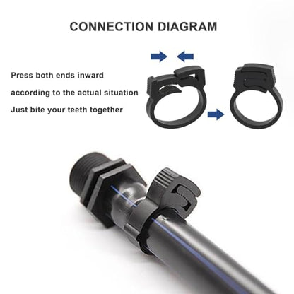 40Pcs Hose Pipe Fasteners Clips 20mm-25mm for Aquariums Ponds Black Plastic - size: 20-25mm