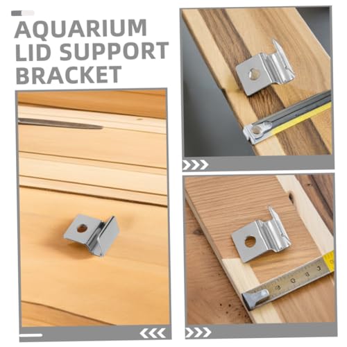 DOITOOL 4pcs Aquarium Cover Clip Stainless Steel Fish Tank Lid Support Holders for Secure Fish Escape Prevention Easy Installation for Multi Species Aquariums