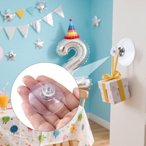 6pcs Clear Suction Cup Glass Suction Pads, 41mm PVC Plastic Sucker Pads, Extra Strong Adhesive Suction Holder Without Hooks for Window Mirror Décor