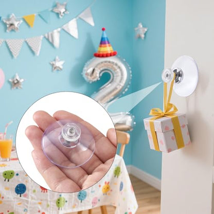 6pcs Clear Suction Cup Glass Suction Pads, 41mm PVC Plastic Sucker Pads, Extra Strong Adhesive Suction Holder Without Hooks for Window Mirror Décor