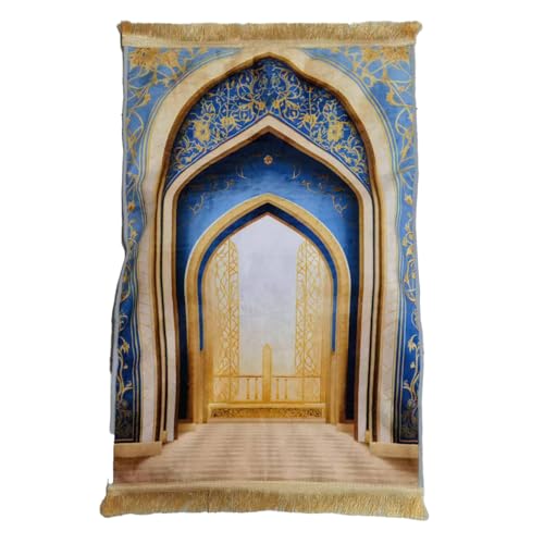 Thick Prayer Mat 3.15 in – Extra Soft Kneeling Cushion for Worship & Meditation, Non-Slip Velvet Mat for Home Mosque Church Use, Comfortable Foldable Prayer Rug for Adults (Sky Blue) - color: Sky Blue