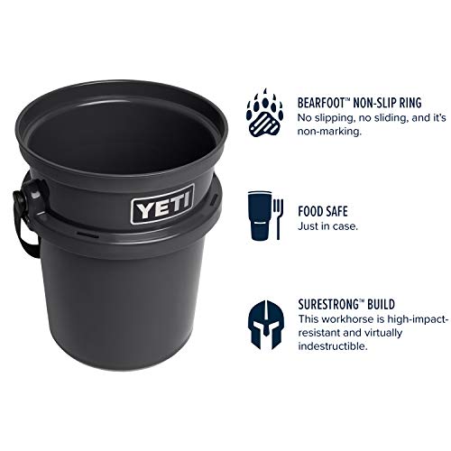 YETI Loadout 5-Gallon Bucket, Impact Resistant Fishing/Utility Bucket - color: Charcoal