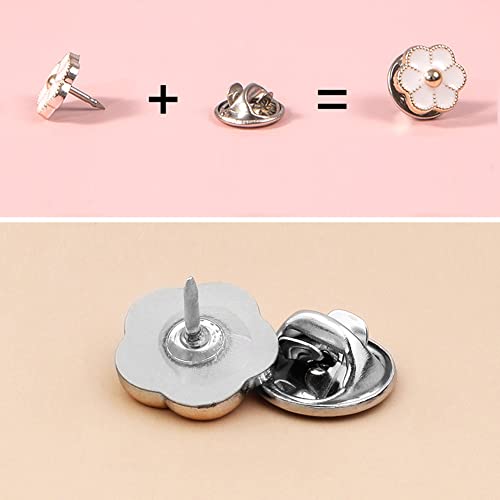 20 Set Black Women Shirt Brooch Buttons White No Sew Button Pins Safety Mini Brooch Pins Cover up Button(Black and White Buttons) - color: Black and white buttons