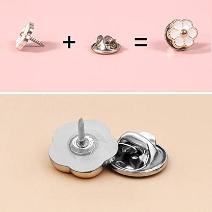 20 Set Black Women Shirt Brooch Buttons White No Sew Button Pins Safety Mini Brooch Pins Cover up Button(Black and White Buttons) - color: Black and white buttons
