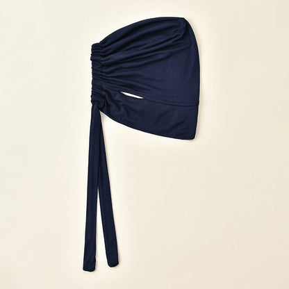 Muslim Under Scarf Tube Inner Cap for Women Islamic Turban Wrap Hijab Undercap Bonnet with Ear Hole - color: Black Beige 2