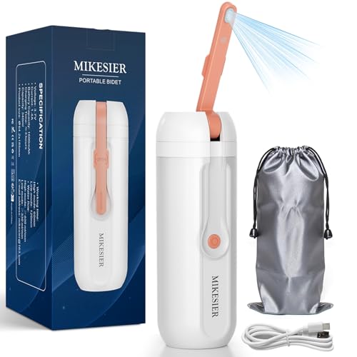 Portable Bidet for Travel, Rechargeable Electric Travel Bidet Sprayer with LED Display, 340ml Bottle Capacity, Waterproof High Pressure Handheld Travel Bidets for Men Women Cleaning