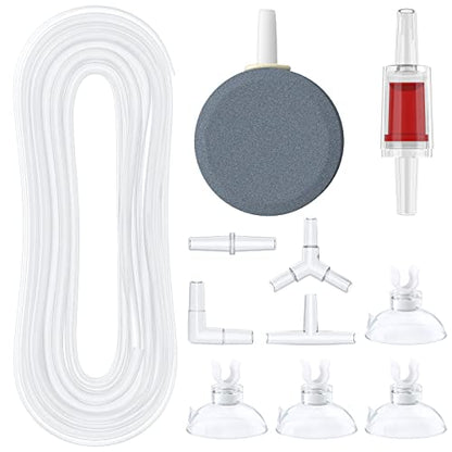 Pawfly 7 Feet Airline Tubing Standard Aquarium Air Pump Accessories with Air Stones, Check Valves, Suction Cups and Connectors