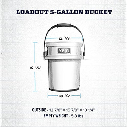 YETI Loadout 5-Gallon Bucket, Impact Resistant Fishing/Utility Bucket - color: Charcoal