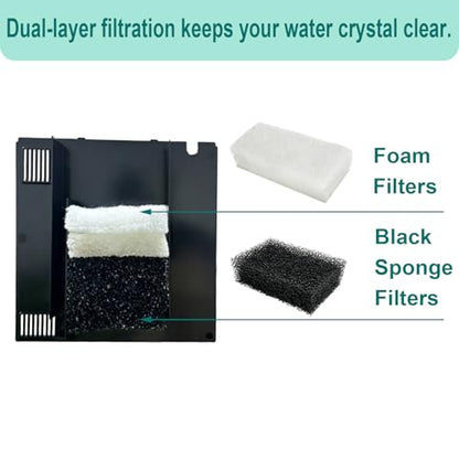 5-Pack Aquarium Filter Media Set Compatible with SYSENCIAGA 1.2 Gallon Desktop Fish Tank 3500 Self-Cleaning Smart Aquarium (Includes 2 Sponge Filters, 2 Foam Filters & 1 Filter Hook)