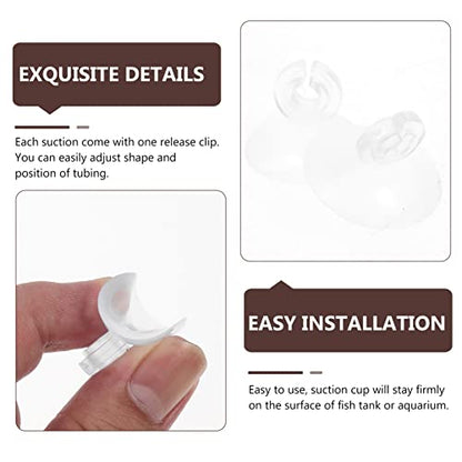 Hose Holder 25pcs Accessories Suckers Cup Fixing Air Rubber Professional Fish Holders Cups Clear Transparent for Clamps Hose Tank Aquarium Tube Holder Water Tubing Clip Clips