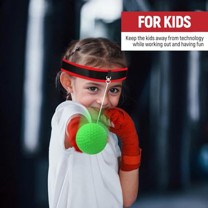 Boxing Reflex Ball Headband Fitness Gear, Workout Reflex Punching Ball, 2 Headbands, 4 Balls