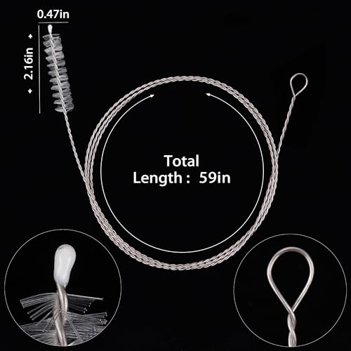 Mygeromon Flexible Drain Brush Extra Long Nylon Cleaner 59 Inches 2 PCS | for Sink, Fridge,Hose Dredging Tool 150 CM - color: 2 Pcs