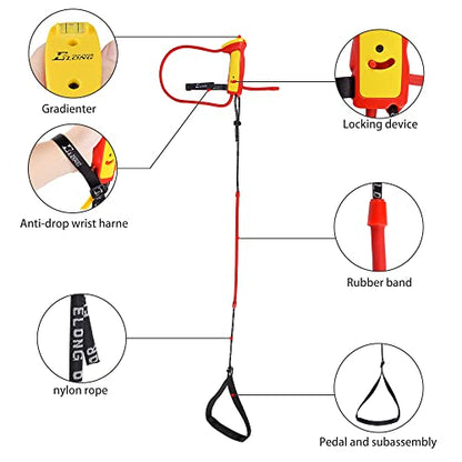 Archery Bow Trainer Draw Training Aid Device Strength Stretch Band Exerciser for Recurve Bow Compound Shooting Youth Adults Beginner Portable Bow Riser Handle - color: Yellow