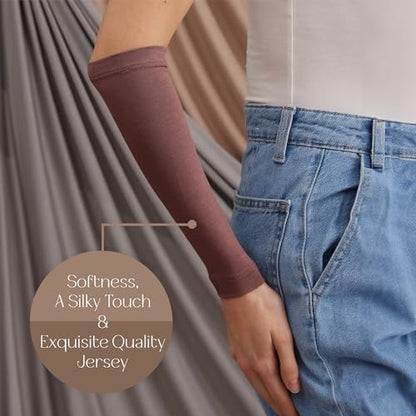 Modest Arm Cover | Jersey Arm Cover | Modest Sleeve Covering for Muslim Women - color: Rose Taupe