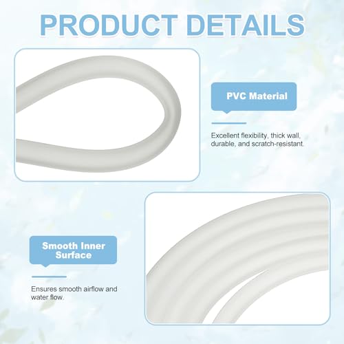 Aquarium Airline Tubing, 5/32"(4mm) ID x 1/4"(6mm) OD 4.9ft PVC Flexible Tube, (2Pcs, Black/White), Intended for Fish Tank Air Pump/Aquarium/Garden/Terrarium Pond - color: Black/White