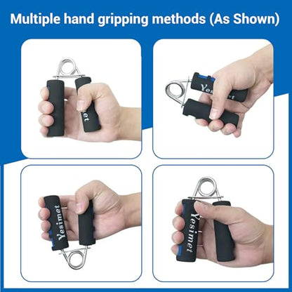 Hand Grip Strengthener Set, Forearm Exerciser, Finger Exercise Gripper, Grip Strength Trainer, hand Trainer-Soft Foam Hand Exerciser for Quickly Increasing Forearm and Hand Grips,2 Pack - color: Blue