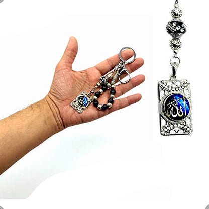Keychain & Rosary Collection -Car Key Chain-Handbags Holder - color: Indonesian Beads