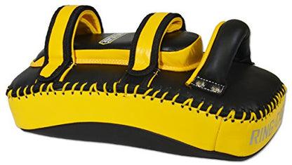 Elite Curved Leather Muay Thai Pad 2.0 - color: Yellow/Black