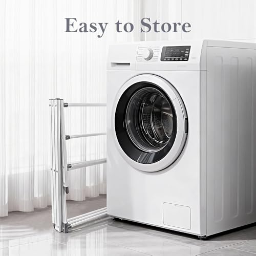 Foldable Clothes Drying Rack 41"x29"x14" - White | Portable Extendable Laundry Drying Rack for Indoor Air Drying Clothing with 4 Hangers - size: 3-Tier