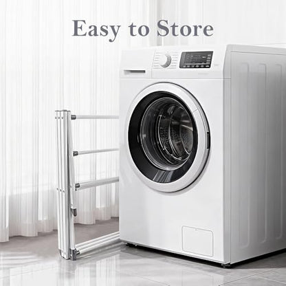 4-Tier Foldable Clothes Drying Rack 15" D x 29" W x 52" H - White | Portable Extendable Laundry Drying Rack for Indoor Air Drying Clothing with 4 Hangers - size: 4-Tier
