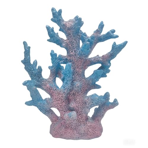 Etlemonde Coastal Beach Coral Reef Statue Home Decor | Perfect for home, desk, bathroom, or shelf. Nautial resin sculpture, great gift for ocean lovers. - color: Gradient Cyan Coral