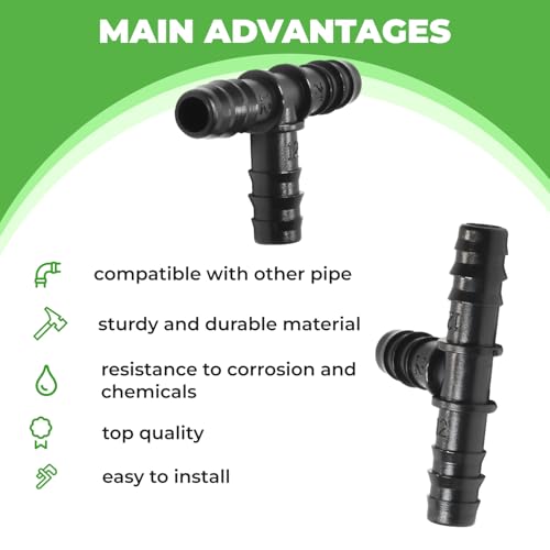 1/2 Inch PVC Barbed Tee Fitting - Insert for Tubing Hose Water Line - SCH 40 Tee for 1/2 PVC - size: Gray 1/2 PVC Tee
