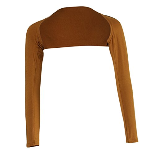 LoveinDIY Full Arm Sleeves Shrug Hijab Ramadan Islamic Stretchy Modal One Piece - color: Brown
