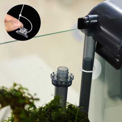 15pcs Clear Silicone Suction Cups for Aquariums with Zip Ties Aquarium Suction Cups for Tubing Fish Tank Plant Holder Binding Fish Tank Rubber Anti-Collision Sucker Pad for Moss, Shrimp Nest, Glass