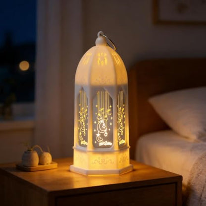 2026 Ramadan Lantern Led Gold Moon Star Castle Night Lights for Home Eid Mubarak Centerpieces Decorations Gifts Islam Muslim Festival Party Table Wall Decoration (Black)