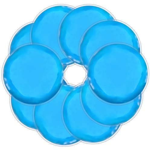 Reusable Ice Packs for Injuries, 10 Pack Round Ice Packs for Face, Gel Ice Pads Small Hot Cold Compress Ice Bag for Eyes After Surgery, Face, Wisdom Teeth, Breast Surgery 4.3 Inch - size: 4.3 Inch