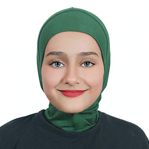 AL AMIRA Girls Hijab - One pcs Ninja Hijab - headband - underscarf Cap - - color: Green