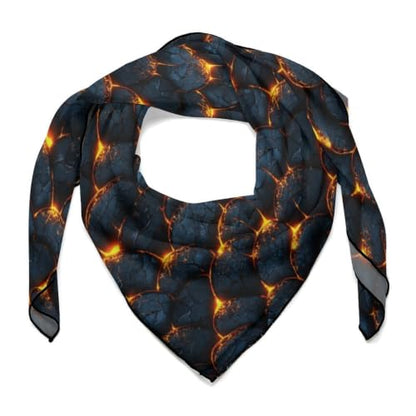 Women’s Square Scarf 27"x27", Lightweight Chiffon Satin Feel Fashion Scarf for Neck Hair Band Head Wrap Bag Accessory - color: Dragon Scale Glow Effect