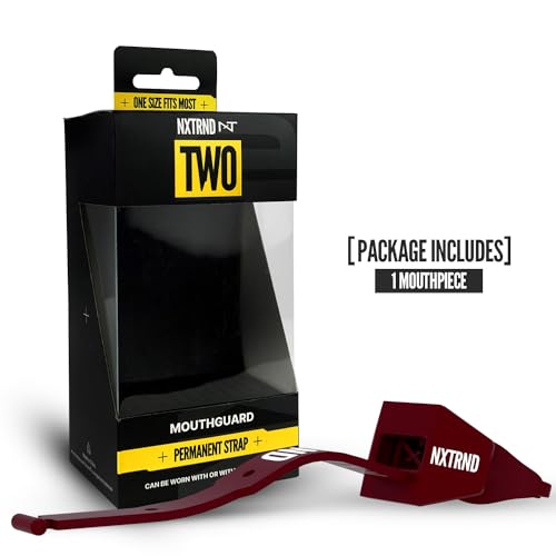 Nxtrnd Two Football Mouth Guard, Football Mouthpiece with Strap, Fits Adult & Youth (Maroon) - color: Maroon