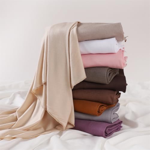 Soft Modal Lightweight Triangle Scarf Shawls Hijab for Muslim Ramadan Women Turban Headwrap Scarves - color: Grey
