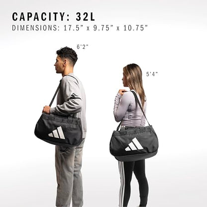 adidas Power Gym Bag – Lightweight Small Duffel, Team Dark Grey/White/Black, OSFA - color: Team Dark Grey/White/Black
