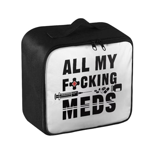 Gomyblomy Custom First Aid Kit for Home Cars All May Fucking Meds Print Customized First Aid Kit Bag Empty Medical Supplies Pouch Personalized Medicine Bag Add Your Image Color - color: All My Fucking Med Custom Print
