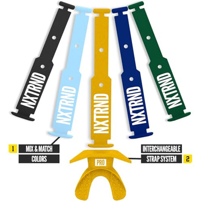 Nxtrnd One Pro Football Mouth Guard, Interchangeable Strap, Fits Adult & Youth (Gold) - color: Gold Pro