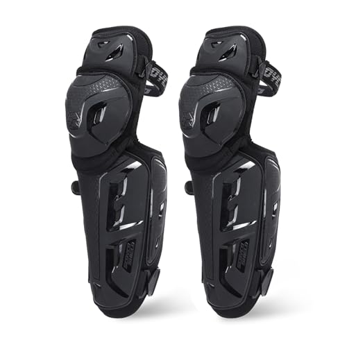 Scoyco Motorcycle Knee Pads for Men - CE Level 1 Motocross Knee Shin Guards Protective Gear with 45°-180° Knee Flexibility Design and Adjustable Elastic Bands