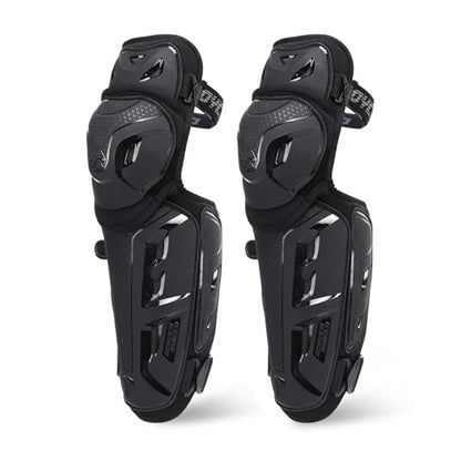 Scoyco Motorcycle Knee Pads for Men - CE Level 1 Motocross Knee Shin Guards Protective Gear with 45°-180° Knee Flexibility Design and Adjustable Elastic Bands