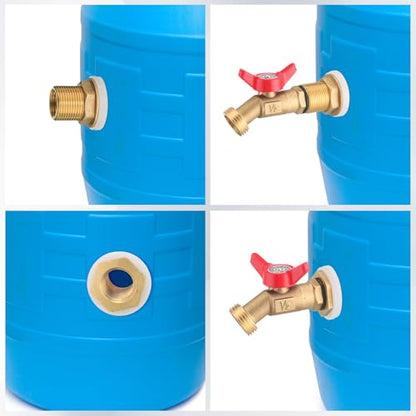 JaGely 3 Sets Brass Rain Barrel Spigot Kit with Heavy Duty Bulkhead Fitting Quarter Turn Ball Valve Rain Barrel Faucet for Aquariums, Water Tanks, Tubs, Pools(Red) - color: Red