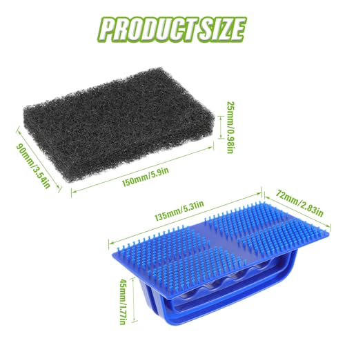 5 Pack Electric Cleaning Brush Pad Kitchen Bathroom Household Cleaning Pad Swimming Pool wall Cleaning Brush Heavy Duty Griddle Scrubber Scouring Pad and 1 Pack Handle kit(Black) - color: Black