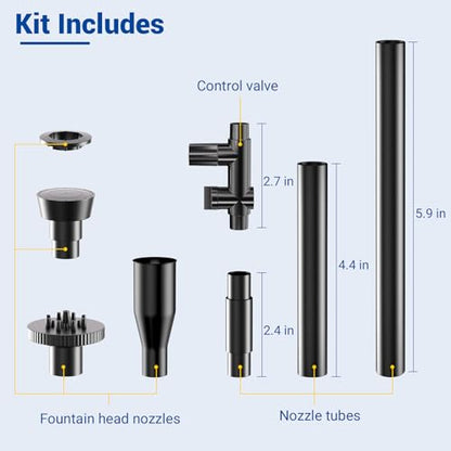 Fountain Nozzles Kits for Outdoor Fountain | Replacement 5 Spray Patterns Plastic Nozzles for Pond Fountain