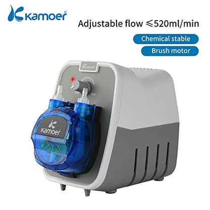 Kamoer KCPA600 24V Peristaltic Pump High Flow Rate Liquid Dosing Pump 180-520ml/min Adjustable, Norprene Tube 4mm ID x 7.2mm OD