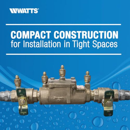 Watts LF007 Lead-Free Double Check Backflow Preventer Assembly 1" NPT - size: 1 Inch, style: With Freeze Sensor