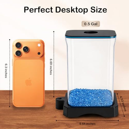 0.5 Gallon Betta Fish Tank Aquarium Starter Kit with Light and Lid(Black) | Premium Acrylic Aquarium with Light and Lid, Crystal Clear Starter Kit for Betta Fish, Shrimp, Snails and Small Fish - color: Black, size: 0.5 Gallon